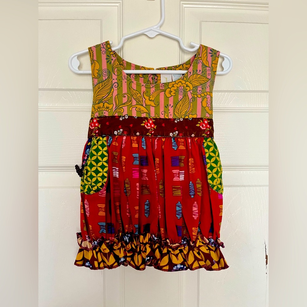 Matilda Jane Paint By Numbers Boutique Red Jester Shasta Bubble Tunic Top 2